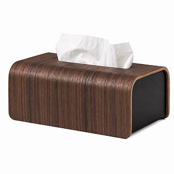 FSC Certified Real Wood Veneer Tissue Box Cover Scandinavian Design Decorative Holder