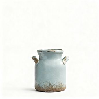 Ceramic Rustic Farmhouse Vase Distressed Boho Home Decor Centerpiece