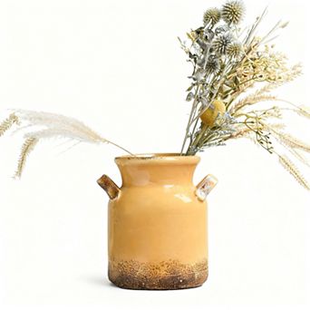 Ceramic Rustic Farmhouse Vase Distressed Boho Home Decor Centerpiece