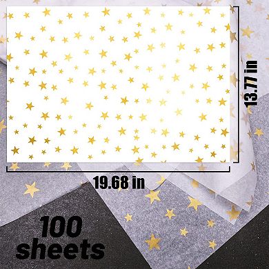 100 Star Patterned Papers 20x14 inches Gift Wrapping Festival Decoration