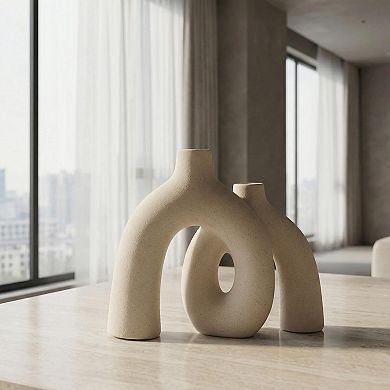 Modern Bohemian Style Vase Set Matte Ceramic Home Decor