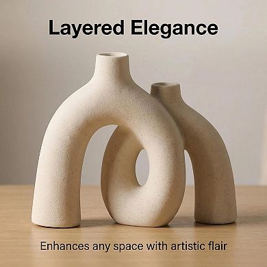 Modern Bohemian Style Vase Set Matte Ceramic Home Decor