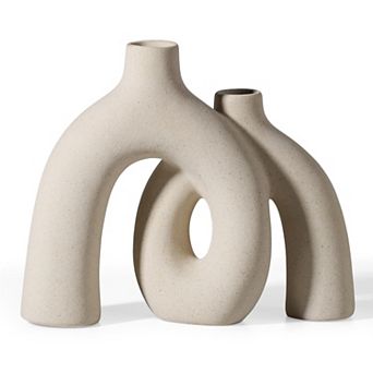 Modern Bohemian Style Vase Set Matte Ceramic Home Decor