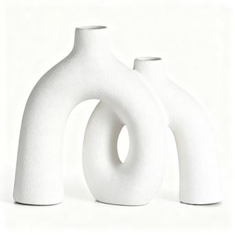 Modern Bohemian Style Vase Set Matte Ceramic Home Decor