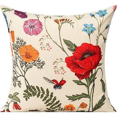 All Smiles Outdoor Floral Pillow Covers Set with Zipper, Durable Fabric