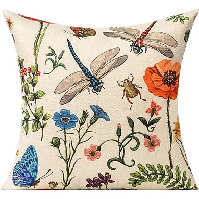All Smiles Outdoor Floral Pillow Covers Set with Zipper, Durable Fabric