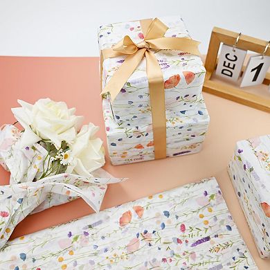 100 plant pattern tissues, green gift packaging, recyclable, decorative