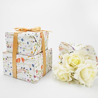 100 plant pattern tissues, green gift packaging, recyclable, decorative