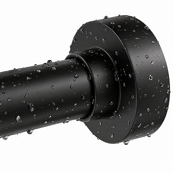Matte Black Adjustable Tension Shower Curtain Rod No Drilling Non Slip