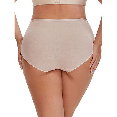 Women's High Rise Cotton Underwear Full Coverage Lace Briefs