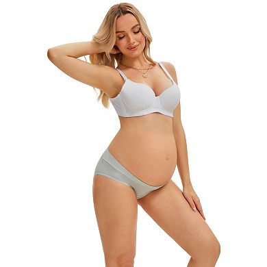 Women's Maternity Underwear Low Rise Pregnancy Briefs Under Bump Support Soft Panties