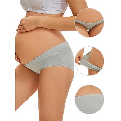 Women's Maternity Underwear Low Rise Pregnancy Briefs Under Bump Support Soft Panties