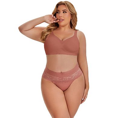 Women's Lace High Cut Briefs Full Coverage High Waisted Lace Underpants