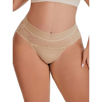 Women's Lace High Cut Briefs Full Coverage High Waisted Lace Underpants