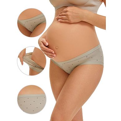 Maternity Postpartum Underwear Low Rise Pregnancy Briefs with Belly Support V-Cut Waist