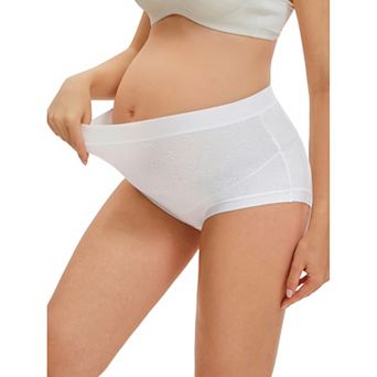 Women's High Waist Cotton Maternity Underwear Soft Jacquard Texture Briefs