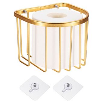 Adhesive Toilet Paper Holder Aluminum Shower Caddy with Adhesive Pads No Drill Wall Mounted Bathroom