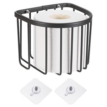 Adhesive Toilet Paper Holder Aluminum Shower Caddy with Adhesive Pads No Drill Wall Mounted Bathroom