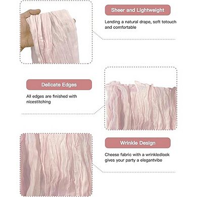 Cheesecloth Table Runner Boho Gauze Soft Sheer Fabric 4 Pack