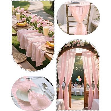 Cheesecloth Table Runner Boho Gauze Soft Sheer Fabric 4 Pack