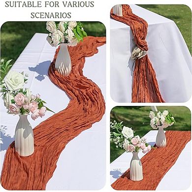Cheesecloth Table Runner Boho Gauze Soft Sheer Fabric 6 Pack
