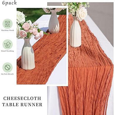 Cheesecloth Table Runner Boho Gauze Soft Sheer Fabric 6 Pack