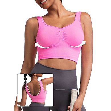 Womens Longline Sports Bra Workout Crop Tank Top