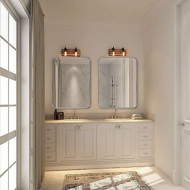 TOEMOA Modern Rectangular Wall Mirror with Metal Frame