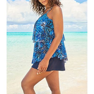 Women's Ruffled Tiered Tankini Swimwear 2-Piece Skirted Bathing Suit for Beach & Pool
