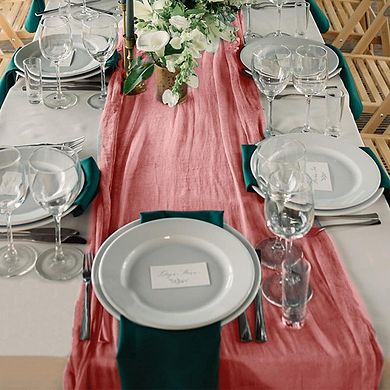12 Pack Cheesecloth Table Runner, Boho Gauze, Romantic Party Decor
