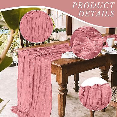 12 Pack Cheesecloth Table Runner, Boho Gauze, Romantic Party Decor