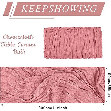 12 Pack Cheesecloth Table Runner, Boho Gauze, Romantic Party Decor