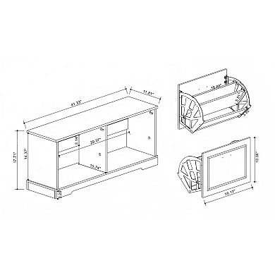 Lufeiya Shoe Storage Bench with 2 Flip Drawers, Adjustable Shelves