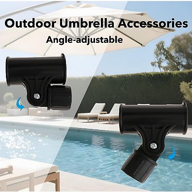 1 Piece Patio Umbrella Steering Bracket Replacement ABS Black 1x1in with 2 Screws