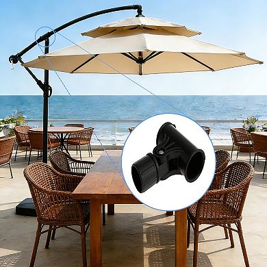 1 Piece Patio Umbrella Steering Bracket Replacement ABS Black 1x1in with 2 Screws