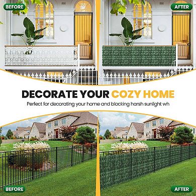 1 Pack 120x40 Inch Artificial Ivy Privacy Fence Screen 12 Piece Greenery Panel for Outdoor