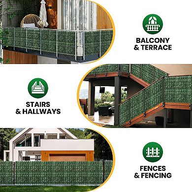 1 Pack 120x40 Inch Artificial Ivy Privacy Fence Screen 12 Piece Greenery Panel for Outdoor