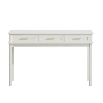 Lufeiya Modern Vanity Desk with 3 Drawers for Bedroom, Cream White