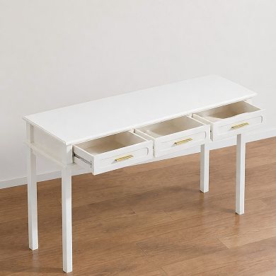 Lufeiya Modern Vanity Desk with 3 Drawers for Bedroom, Cream White