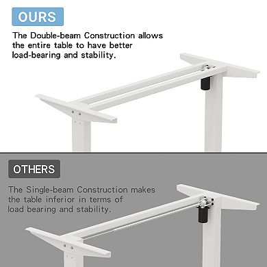 Lufeiya 63 x 30 Inch Electric Height Adjustable Sit Stand Computer Desk