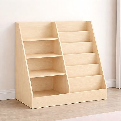 Lufeiya Kids Bookshelf and Toy Storage Organizer, 4-Tier Bookcase Display Stand