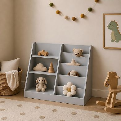 Lufeiya Kids Bookshelf and Toy Storage Organizer, 4-Tier Bookcase Display Stand