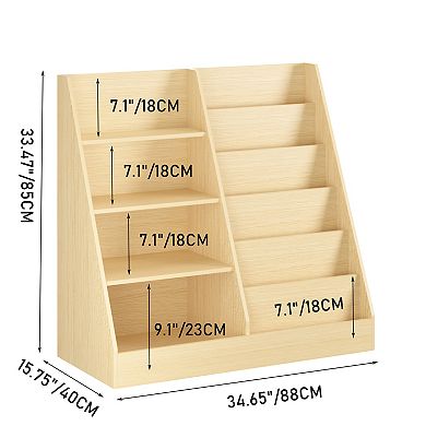 Lufeiya Kids Bookshelf and Toy Storage Organizer, 4-Tier Bookcase Display Stand