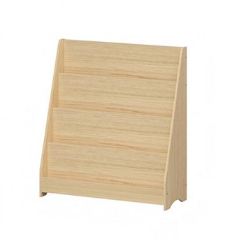 Lufeiya 4 tier Kids Bookshelf, Wooden Toddler Bookcase and Toy Storage Organizer