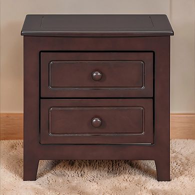 Lufeiya 2 Storage Drawer Nightstand Bedside Table with Classic Design