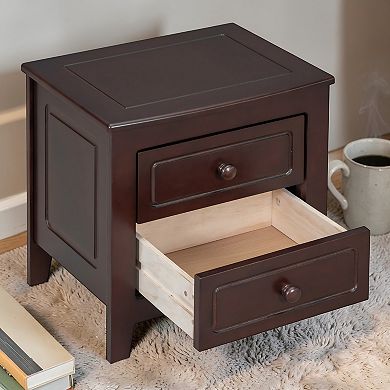 Lufeiya 2 Storage Drawer Nightstand Bedside Table with Classic Design