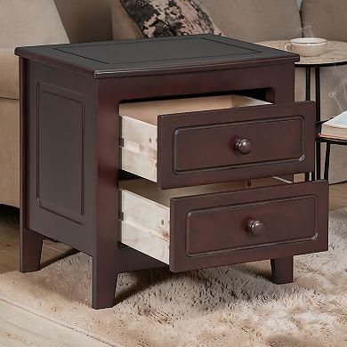 Lufeiya 2 Storage Drawer Nightstand Bedside Table with Classic Design