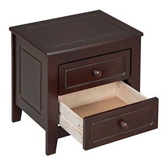 Lufeiya 2 Storage Drawer Nightstand Bedside Table with Classic Design