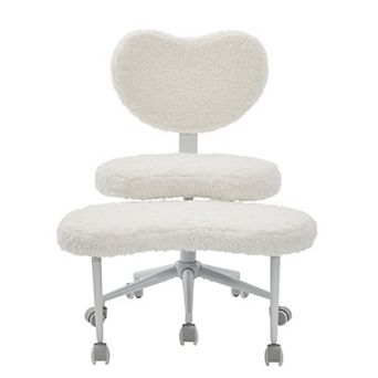 Lufeiya Plus Size Cross Legged Desk Chair, Faux Fur Meditation Chair, ADHD Fidget Chair