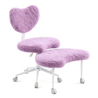 Lufeiya Plus Size Cross Legged Desk Chair, Faux Fur Meditation Chair, ADHD Fidget Chair